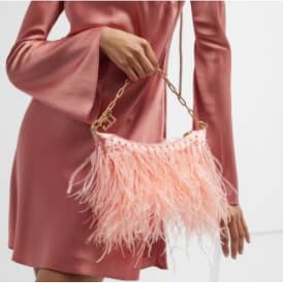 Cult Gaia Ostrich Feather Shoulder Bag NWT - Picture 5 of 9